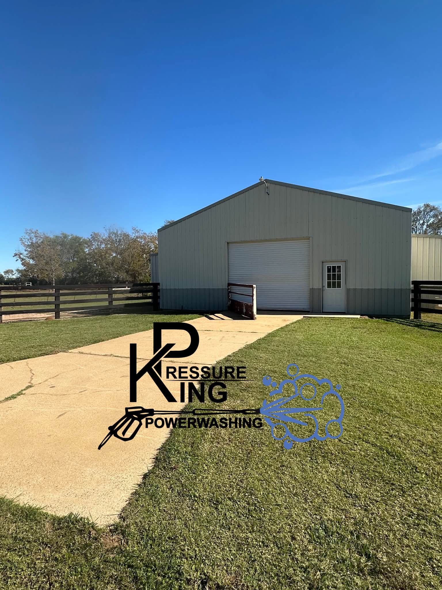 Barn after washing, siding restored