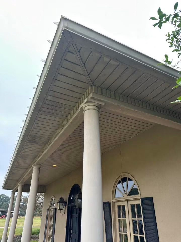 Porch before washing, dull and grimy